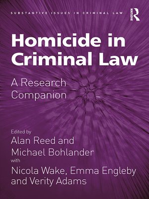 cover image of Homicide in Criminal Law